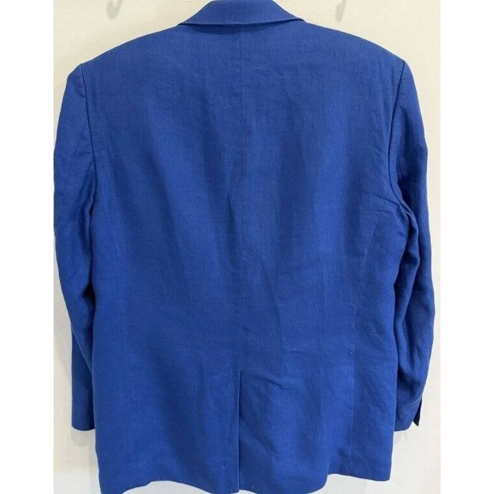 Lauren Ralph Lauren Royal Blue 100% Linen Mens Blazer Jacket Size 42L